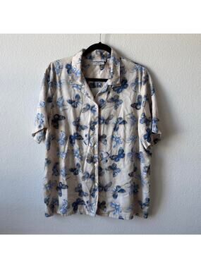 Vintage blue butterfly button down